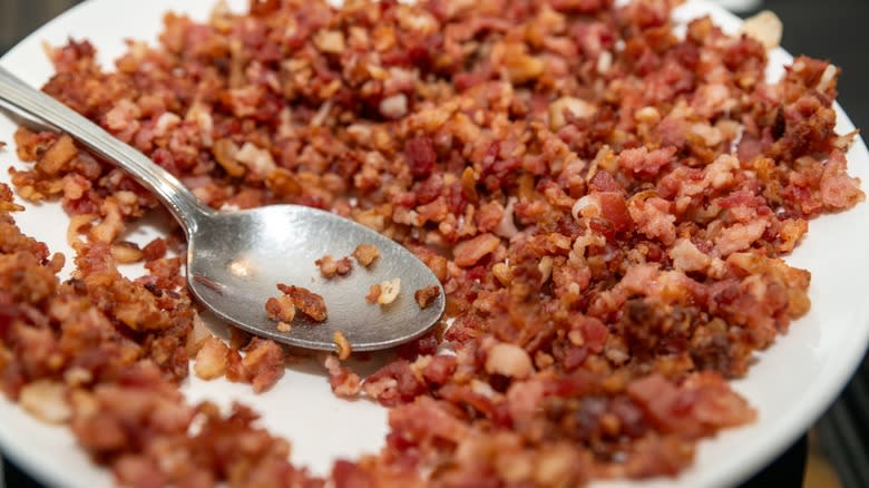 plate of bacon bits