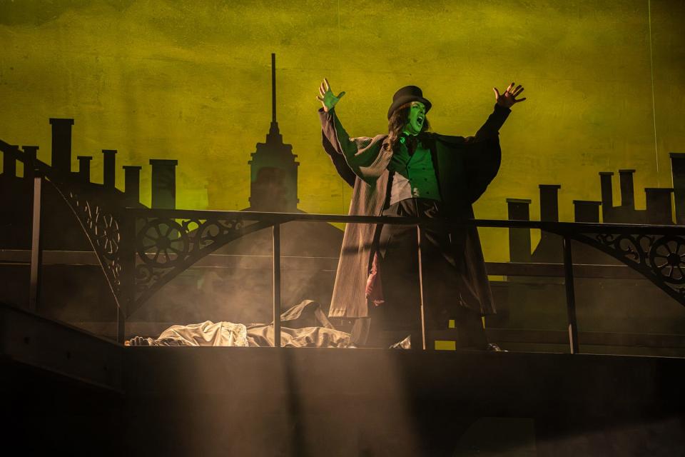 Jarrod Alexander as Jekyll/Hyde is pictured in a scene from "Jekyll and Hyde" at the Croswell Opera House.
