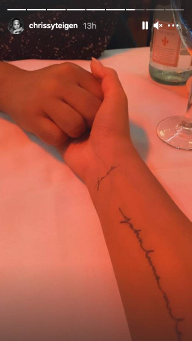 Chrissy Teigen Instagram Stories Tattoo