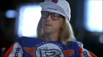 <p>A meta gag about product placement which – as it later turned out – was actually a paid product placement, the scene in ‘Wayne’s World’ where Wayne and Garth can’t stop mentioning brand names is a classic. It’s topped off by Garth, dressed head to toe in Reebok sportwear: “It’s like people only do these things because they can get paid. And that’s just really sad.” (Credit: Paramount Pictures) </p>