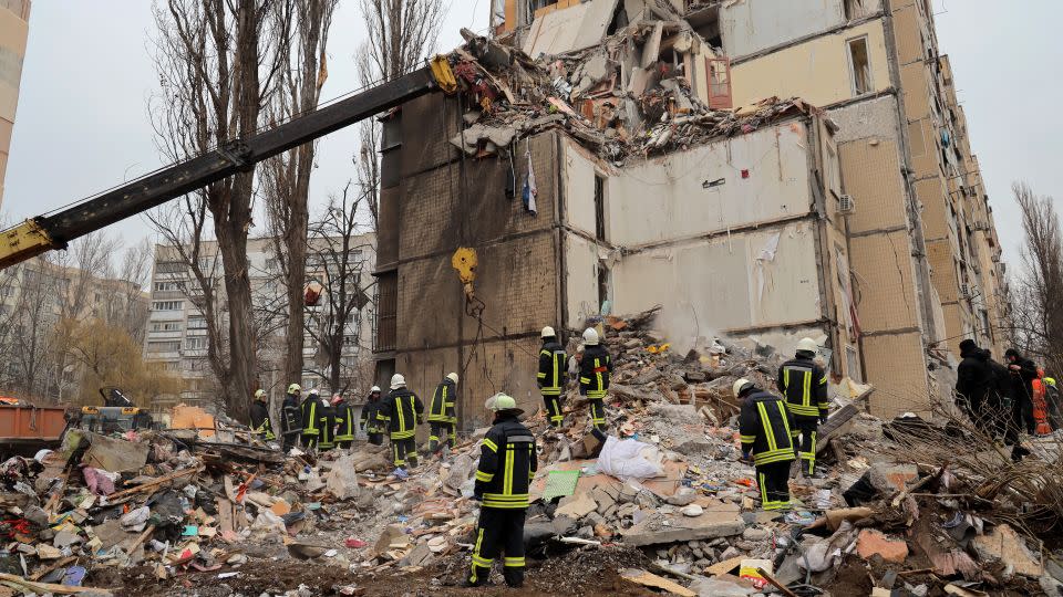 At least four have been declared killed after the drone strike hit a residential building in Odesa. - Oleksandr Gimanov/AFP/Getty Images