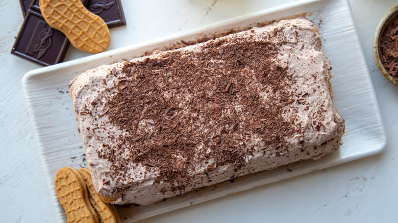 chocolate peanut icebox cake