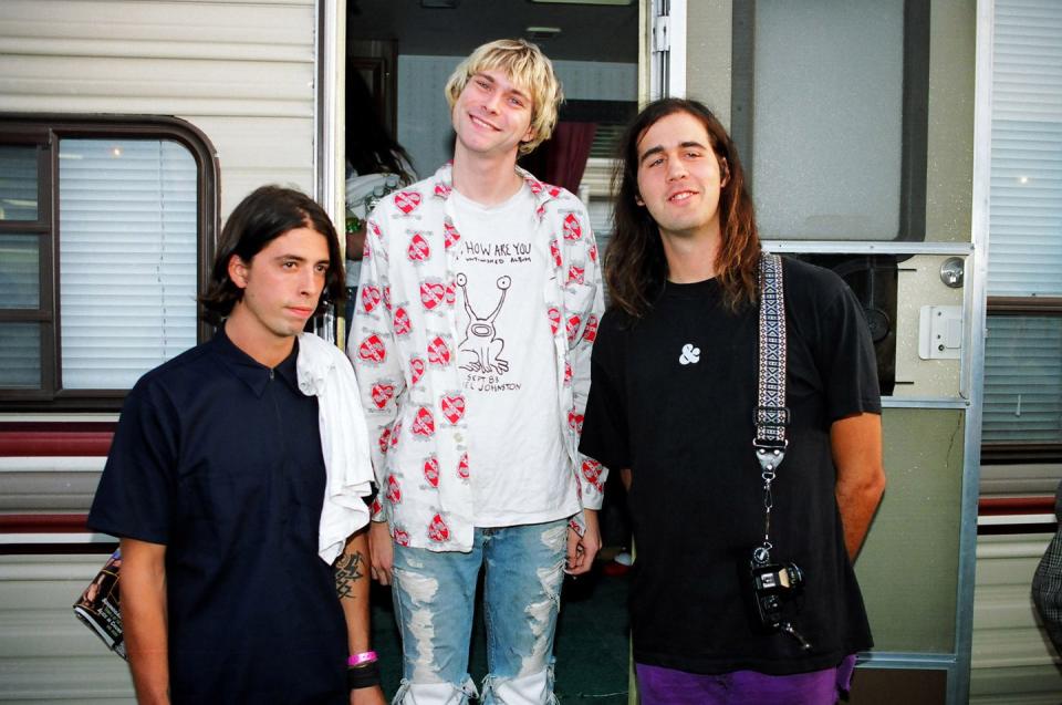 <p>Nirvana at the 1992 MTV Video Music Awards - Rehearsals at Pauley Pavilion in Los Angeles, California.</p>