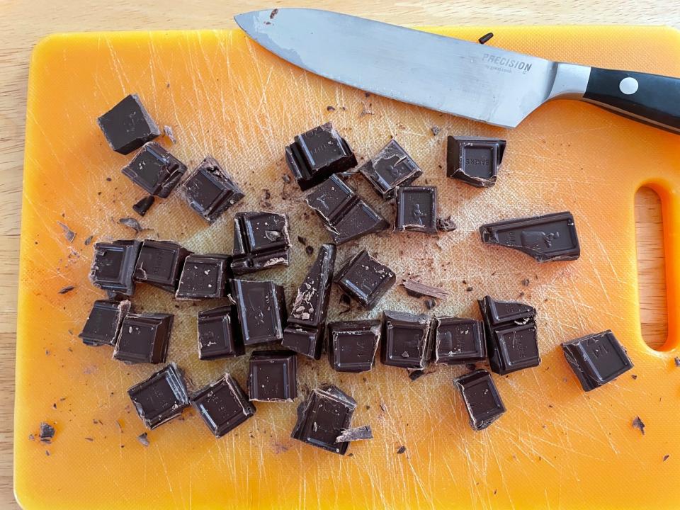 Making frosting for Ina Garten Beatty's Chocolate Cake