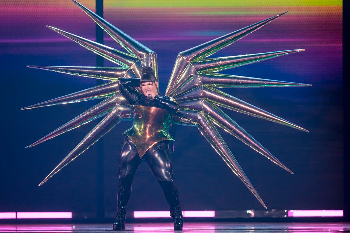 Former champion Netta performing at the Eurovision Song Contest in Liverpool, England, in 2023 (Copyright 2023 The Associated Press. All rights reserved)