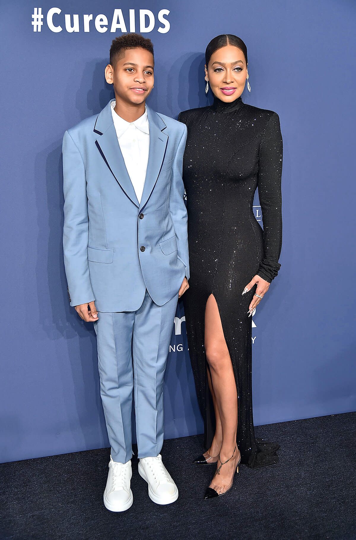 Kiyan Carmelo Anthony and La La Anthony attend the 2020 amfAR New York Gala on February 05, 2020 in New York City.