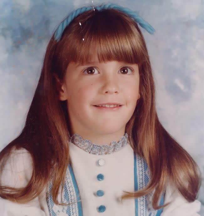 Cyndy Etler in her first-grade class picture, taken shortly after her mother married her abusive stepfather. (Photo: Courtesy of Cyndy Etler)