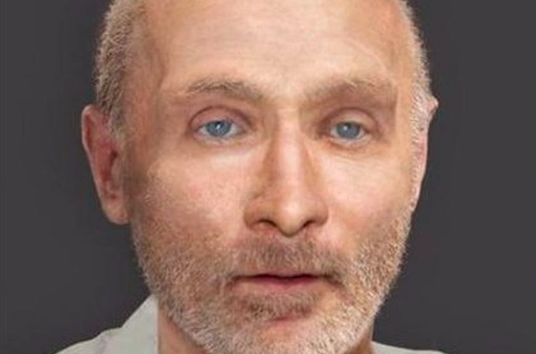 <em>A forensic reconstruction of the man’s face was unable to turn up any clues to his identity (Kent Police)</em>