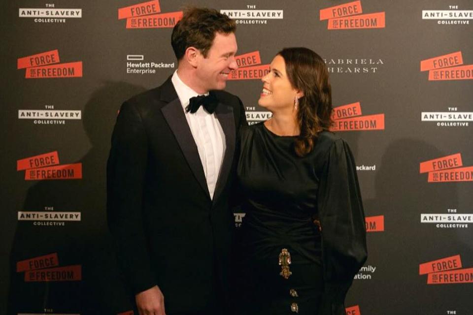 <p>Princess Eugenie/Instagram</p> Jack Brooksbank and Princess Eugenie at The Anti-Slavery Collective Winter Gala in November 2023.