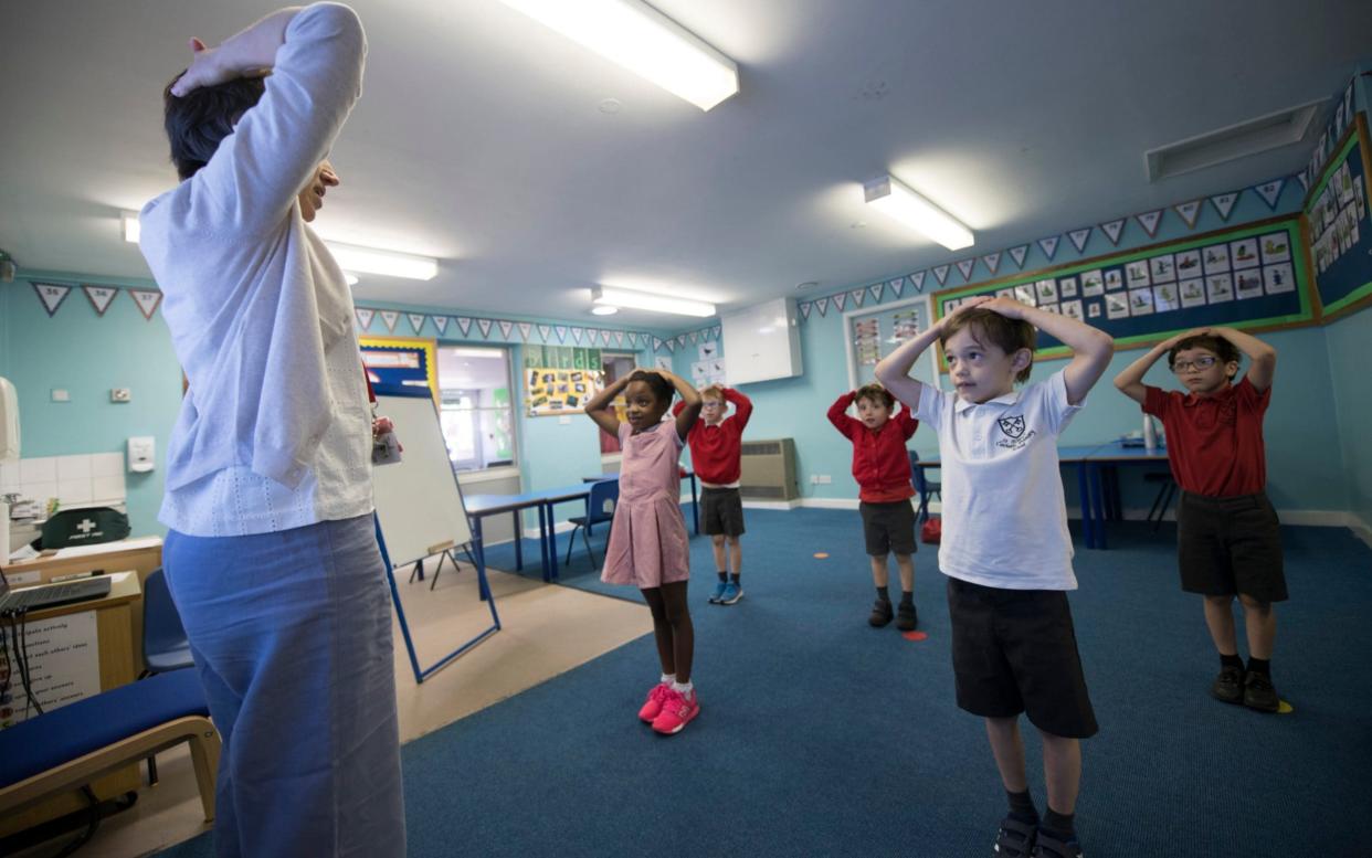 Pupils who have returned to class - David Rose for The Telegraph