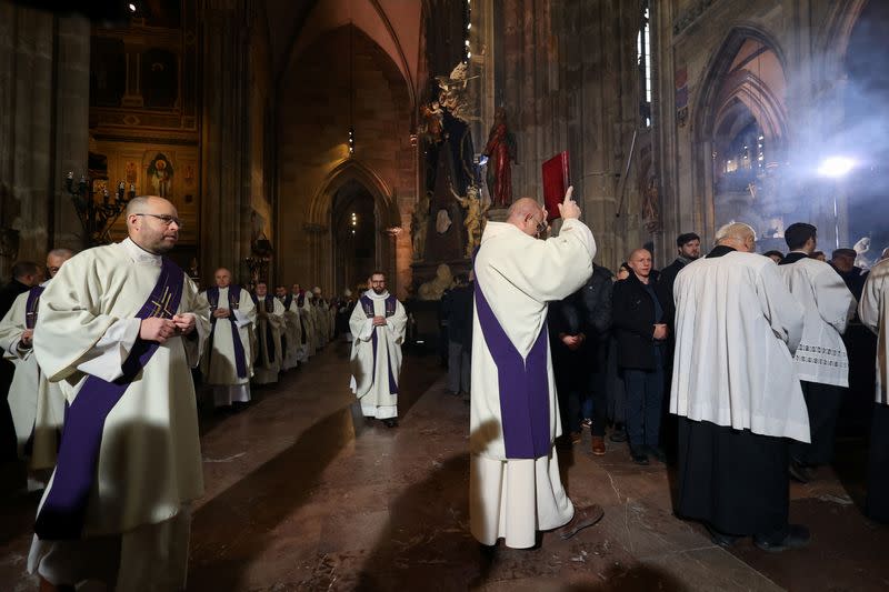 Mass commemorating the victims of the Charles University shooting, at St Vitus Cathedral in Prague