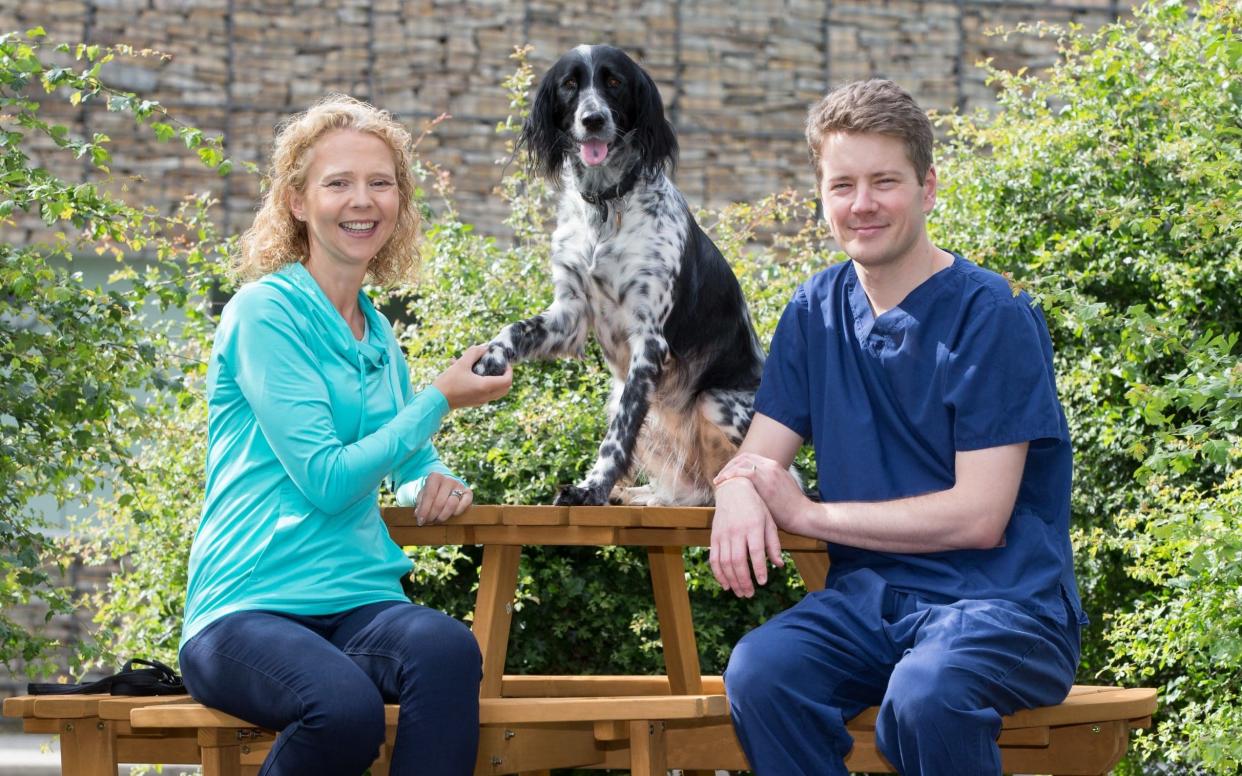 Eva and her owner Fiona Kirkland from Glasgow and surgeon William Marshal - Martin Shields Photography