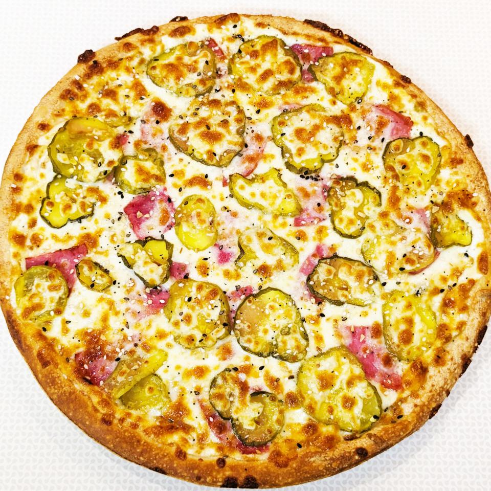 Dillettante is a new specialty pizza at Aver's and features dill pickles, which are also a new ingredient for other pizzas at the two Bloomington Aver's locations.