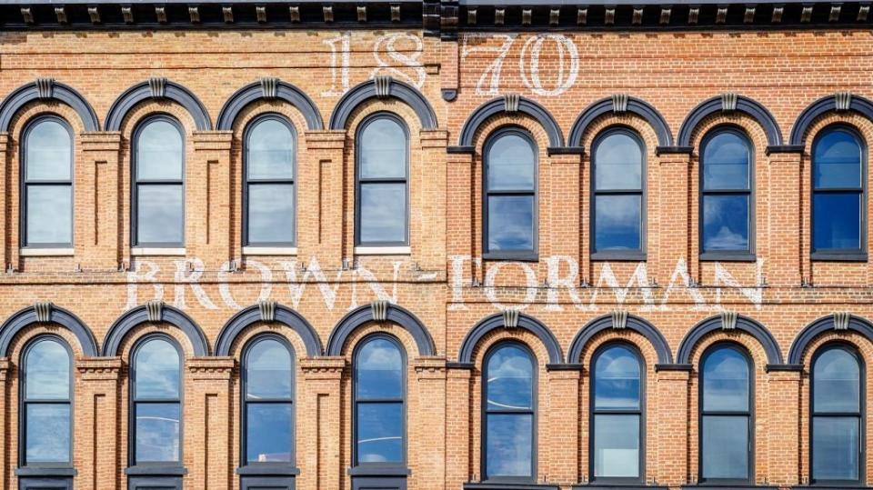 The facade of the Brown-Forman Corp. building in Louisville, Kentucky, 23 February 2020