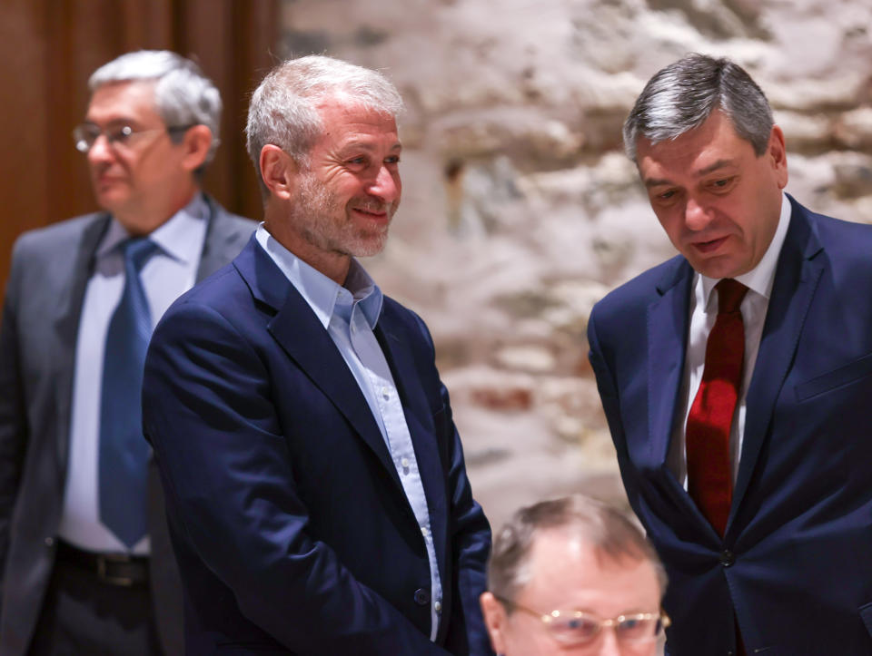 Roman Abramovich attends the peace talks between delegations from Russia and Ukraine.