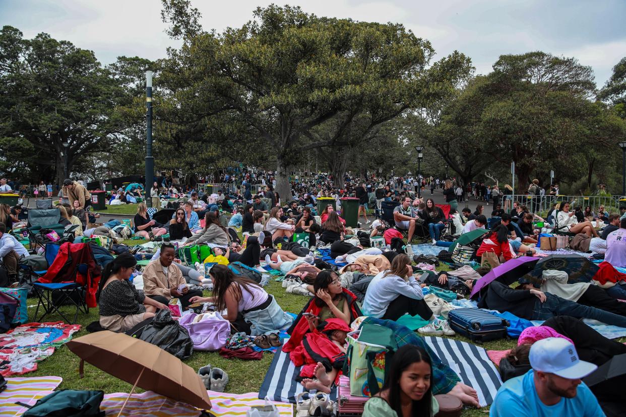 Crowds had gathered all day to watch the fireworks (Getty Images)