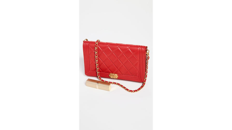 Chanel Red Lambskin Boy Wallet on Chain. (Photo: Shopbop)