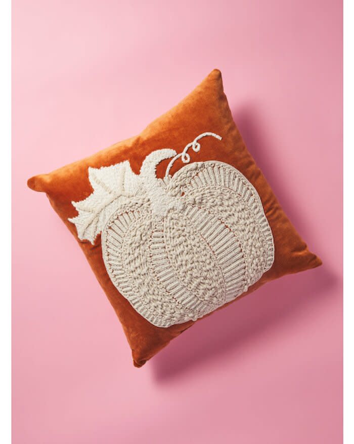 HomeGoods Pumpkin Orange and Cream Pillow