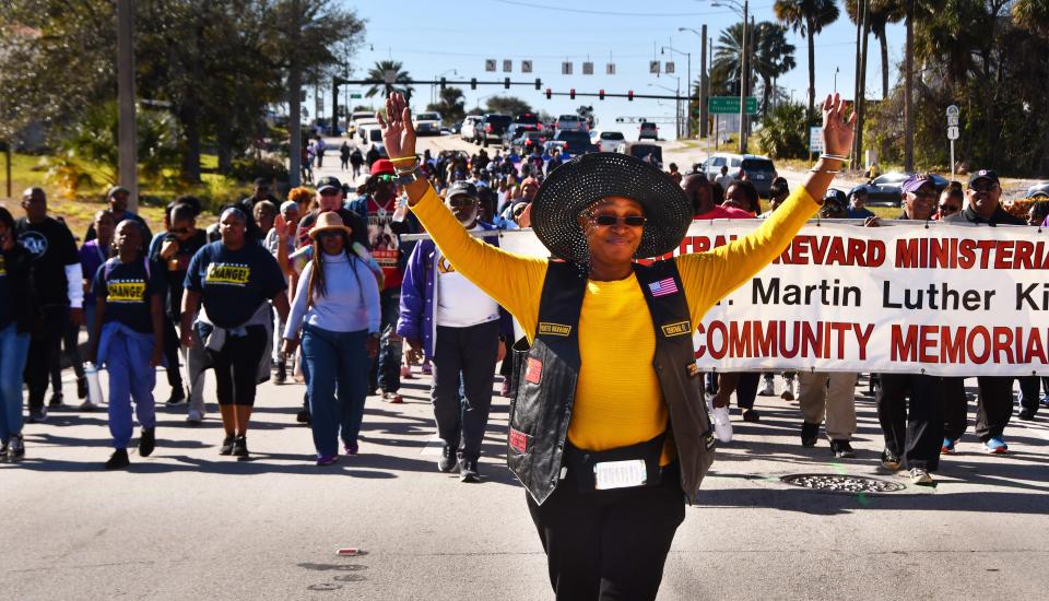 Escorted by Cocoa police and the Buffalo Soldiers Motorcycle Club, Cocoa's 32nd annual Rev. Dr. Martin Luther King Jr. Peace March made its way from Provost Park to Riverfront Park.