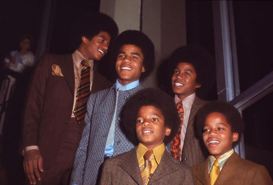 The Jackson 5 at the NAACP Image Awards, Los Angeles, California, November 19, 1970. From left, Jackie Jackson, Tito Jackson, Michael Jackson, Jermaine Jackson, and Marlon Jackson.