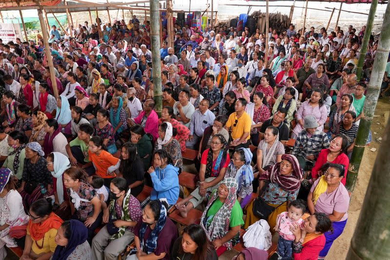 FILE PHOTO: Displaced ethnic Kuki devotees attend a church service in Churachandpur