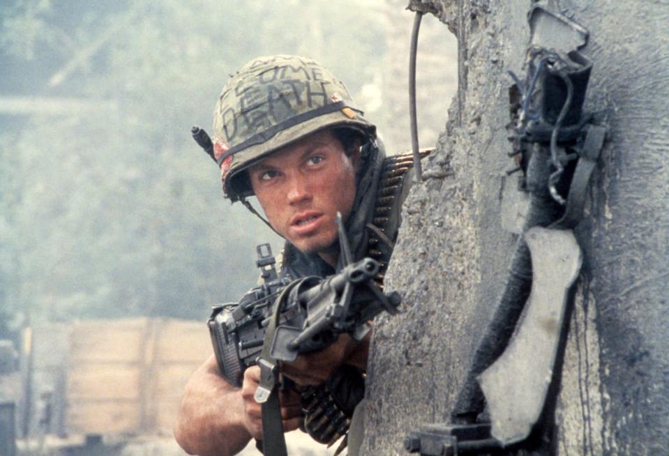 <p>Based on the novel "The Short-Timers" by Gustav Hasford, "Full Metal Jacket" is a gritty take on the military, training for and then entering the battlefield. The story follows Private Davis (Matthew Modine), who is nicknamed Joker in his early days of basic training. He struggles to reconcile his gentle nature with the rigors of war, but while he's able to balance what he's going through, his friend and fellow recruit Private Lawrence (Vincent D'Onofrio) has a much harder time dealing with the pressure and trauma of the Vietnam War and what comes when the war ends.</p> <p><a href="https://www.netflix.com/watch/528677" class="link " rel="nofollow noopener" target="_blank" data-ylk="slk:Watch &quot;Full Metal Jacket&quot; on Netflix">Watch "Full Metal Jacket" on Netflix</a>.</p>
