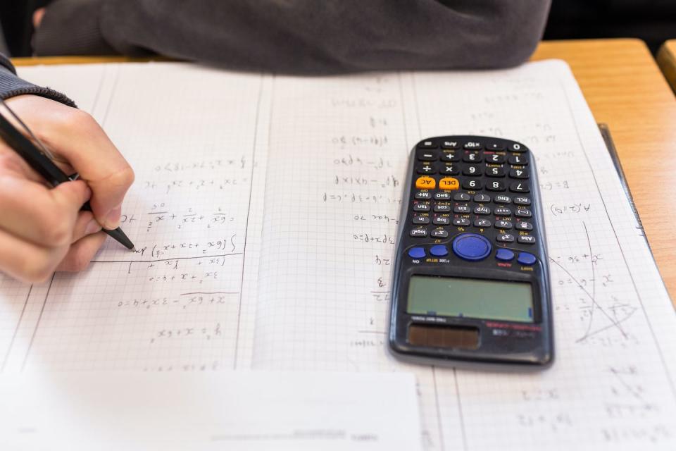 Math anxiety and procrastination can affect students’ decisions on taking math during their first year. <a href="https://www.gettyimages.com/detail/photo/person-solving-math-equations-on-paper-with-royalty-free-image/1434696653?phrase=math&adppopup=true" rel="nofollow noopener" target="_blank" data-ylk="slk:Alex Walker/Moment via Getty Images;elm:context_link;itc:0;sec:content-canvas" class="link ">Alex Walker/Moment via Getty Images</a>