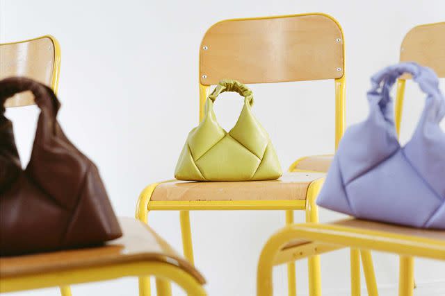 <p>Neige Augusta Celeste/Courtesy of Reco</p> Reco’s Mini Didi bags make smart use of leather scraps.
