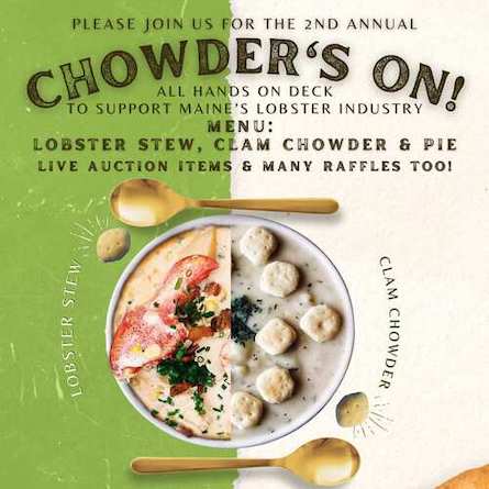 2nd annual CHOWDER’S ON! Sunday, Feb. 25, 2024 at the STAR Theatre at the Kittery Community Center.