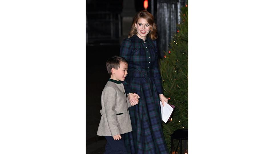  Christopher Woolf and Princess Beatrice attend The "Together At Christmas" Carol Service at Westminster Abbey on December 08, 2023 in London, 