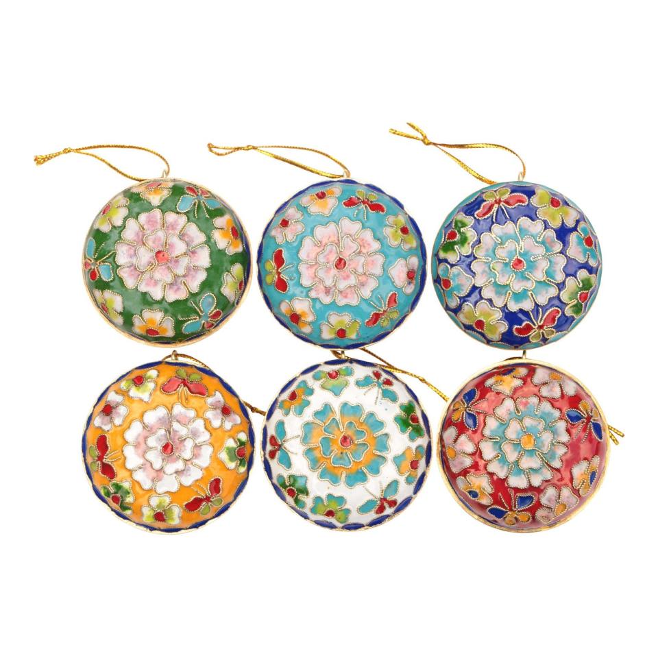 Champlevé Cloisonné Ornaments (Set of 6)