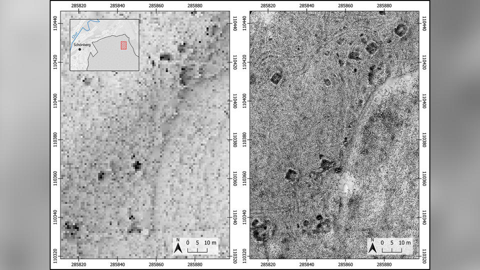 Arial view of Battle of the Bulge map enhanced by LiDAR visualisations.