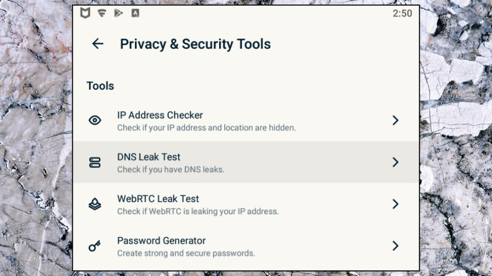 Screenshot of ExpressVPN's extra security tools