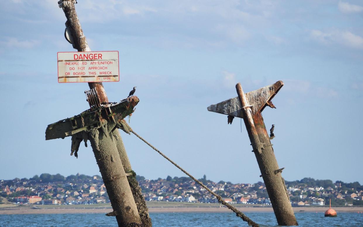 Government have put out a tender for the masts to be cut off the dangerous World War Two shipwreck SS Richard Montgomery in the Thames - James Bell/Alamy Live News