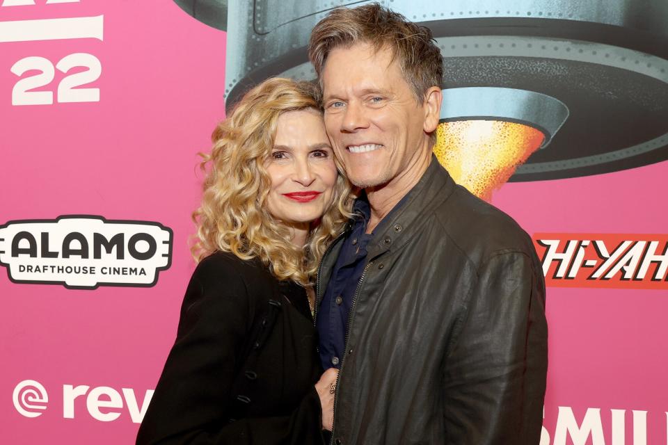 Kyra Sedgwick and Kevin Bacon attend the opening night screening and world premiere of Paramount Pictures' "SMILE" at Fantastic Fest 2022 at the Alamo Drafthouse South Lamar on September 22, 2022 in Austin, Texas.
