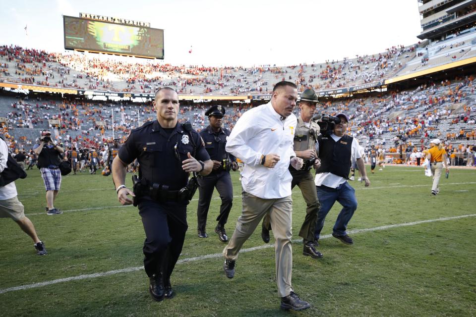 Tennessee coach Butch Jones could really use a win. (Photo by Joe Robbins/Getty Images)