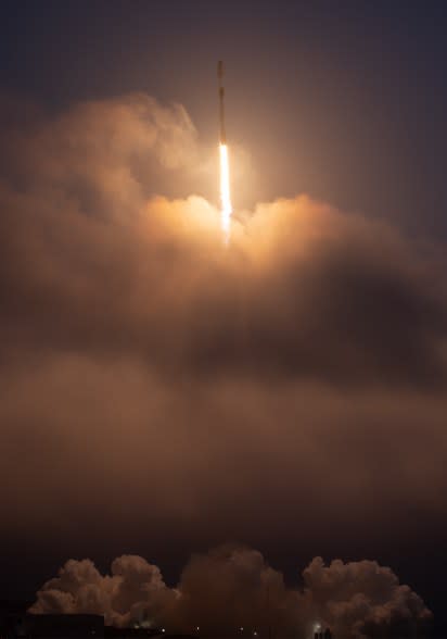 Falcon 9 launches from pad 4E of Vandenberg Space Force Base.