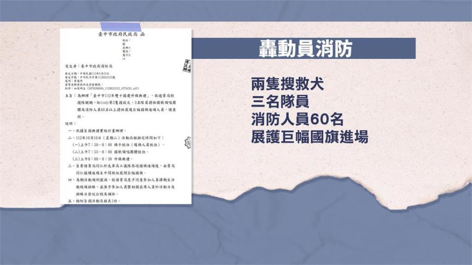 部分基層消防反彈　中市府國慶升旗動員60名消防人員