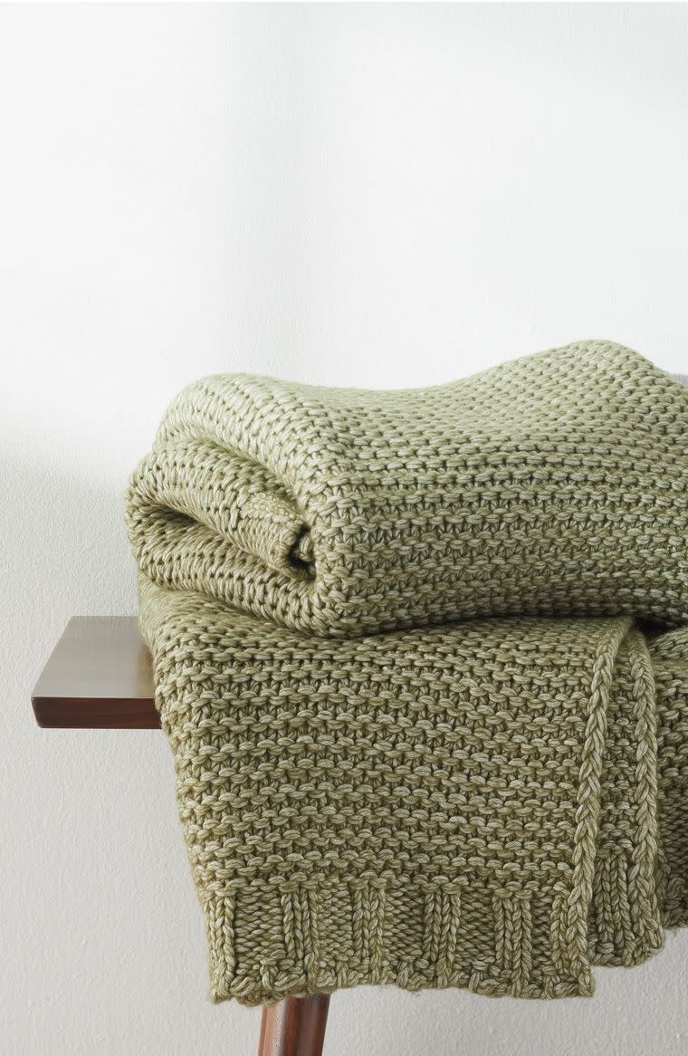 7) Heathered Knit Throw Blanket