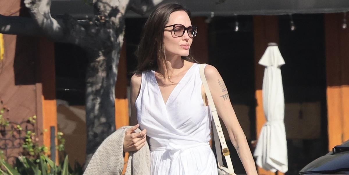 Angelina Jolie Is Effortlessly Elegant in a Breezy White Sundress