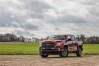 <p>The 2022 GMC Canyon is well suited for folks who want some of the capabilities of a full-size pickup truck but in a mid-size package. That mission starts with its sturdy body-on-frame construction, extends to its potent V-6 and torquey diesel-engine options, and culminates in a maximum tow rating of 7700 pounds. Those hoping to hit the trails will appreciate the <a href="https://www.caranddriver.com/news/a30499336/2021-gmc-canyon-at4-photos-info/" rel="nofollow noopener" target="_blank" data-ylk="slk:rugged AT4 model;elm:context_link;itc:0;sec:content-canvas" class="link ">rugged AT4 model</a>, which includes 31-inch tires and a unique off-road suspension. Available with an extended or crew cab and two bed lengths, the Canyon is just as versatile as its corporate counterpart, the <a href="https://www.caranddriver.com/chevrolet/colorado" rel="nofollow noopener" target="_blank" data-ylk="slk:Chevrolet Colorado;elm:context_link;itc:0;sec:content-canvas" class="link ">Chevrolet Colorado</a>. However, we think the <a href="https://www.caranddriver.com/gmc" rel="nofollow noopener" target="_blank" data-ylk="slk:GMC;elm:context_link;itc:0;sec:content-canvas" class="link ">GMC</a> version looks classier and more mature. Just prepare to overpay for the Denali's unremarkable interior and notable lack of high-tech assists. Still, the 2022 Canyon will satisfy anyone who wants a smaller, more affordable alternative to the <a href="https://www.caranddriver.com/gmc/sierra-1500" rel="nofollow noopener" target="_blank" data-ylk="slk:half-ton GMC Sierra;elm:context_link;itc:0;sec:content-canvas" class="link ">half-ton GMC Sierra</a>.<br></p><p><a class="link " href="https://www.caranddriver.com/gmc/canyon" rel="nofollow noopener" target="_blank" data-ylk="slk:Review, Pricing, and Specs;elm:context_link;itc:0;sec:content-canvas">Review, Pricing, and Specs</a></p>