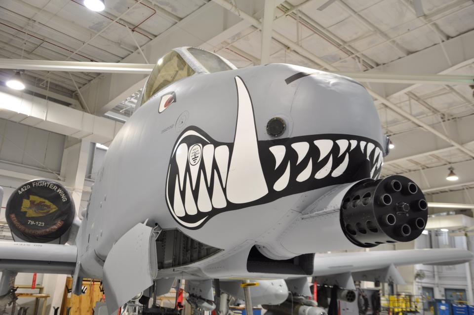 Aircraft 79-123 was the first A-10 Thunderbolt II flying out of the 442d Fighter Wing at Whiteman Air Force Base, Mo., to receive teeth