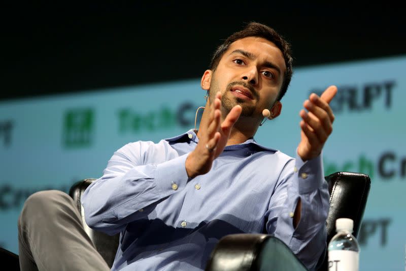 FILE PHOTO: Apoorva Mehta of Instacart speaks during 2016 TechCrunch Disrupt in San Francisco