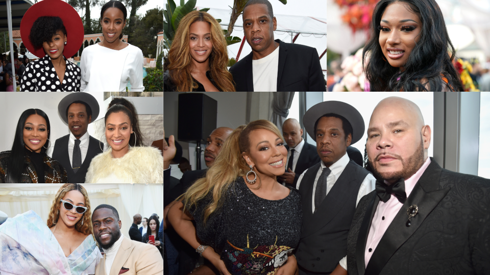 Janelle Monáe, Kelly Rowland, Beyoncé, Jay-Z, Megan Thee Stallion, Monica, Lala Anthony, Kevin HArt, Mariah Carey, Fat Joe