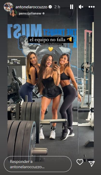 Anto Roccuzzo compartió una foto en el gimnasio y mostró quién es su nueva amiga (Foto: Instagram/@antonelaroccuzzo)