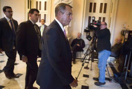 Speaker of the House John Boehner (R-OH) walks to the House Chamber before a vote on funding the Department of Homeland Security in Washington March 3, 2015. REUTERS/Joshua Roberts