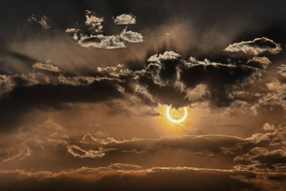 Skywatcher Charles Medendorp took this photo of the annular eclipse at the Very Large Array outside Socorro, New Mexico, on May 20, 2012.