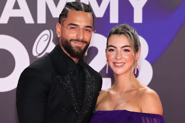 <p>Neilson Barnard/Getty</p> Maluma and Susana Gomez at the 2023 Latin Grammy Awards