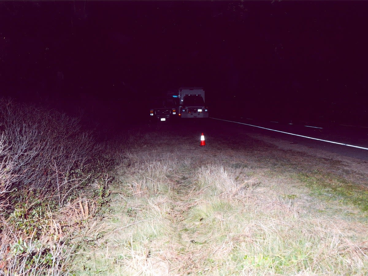 Brush area along Ocean Parkway. where Megan Waterman’s remains were recovered in 2010 (Suffolk County Police Department)
