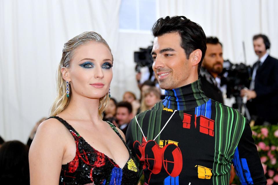 Sophie Turner and Joe Jonas attend The 2019 Met Gala Celebrating Camp: Notes on Fashion at Metropolitan Museum of Art on May 06, 2019 in New York City.